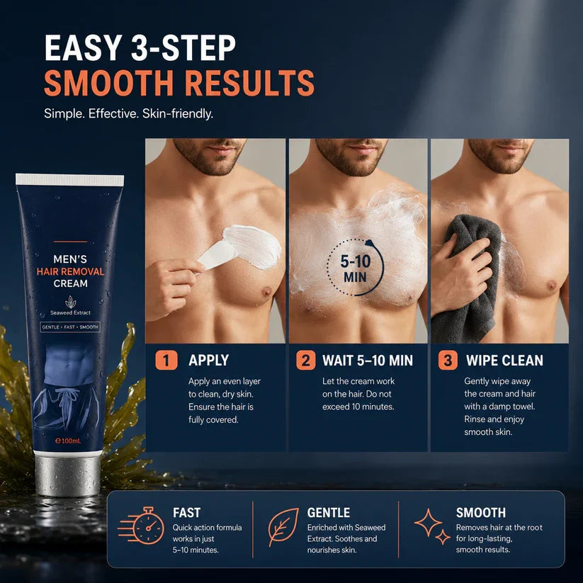 LAST DAY - BUY 1 GET 1 FREE😍 Men’s Hair Removal Cream | Easy Apply, Smooth Skin ✨