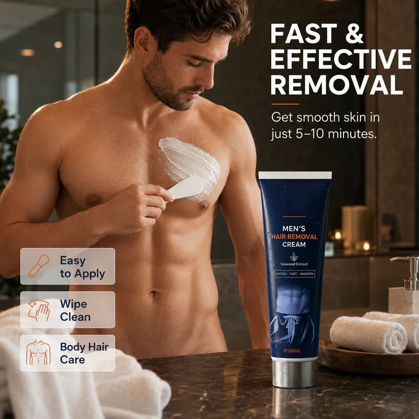 LAST DAY - BUY 1 GET 1 FREE😍 Men’s Hair Removal Cream | Easy Apply, Smooth Skin ✨