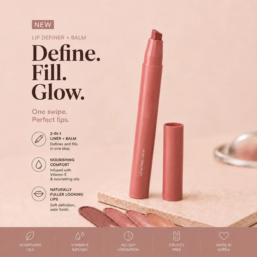DoubleDown Lip Definer - 2-in-1 Lip Liner & Balm