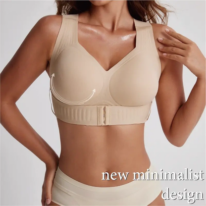 LAST DAY - BUY 1 GET 1 FREE😍Women’s Push-Up Posture Support Bra – Wireless Front-Closure Shaping Bra with Back-Smoothing Support, Wide Straps & Molded Cups