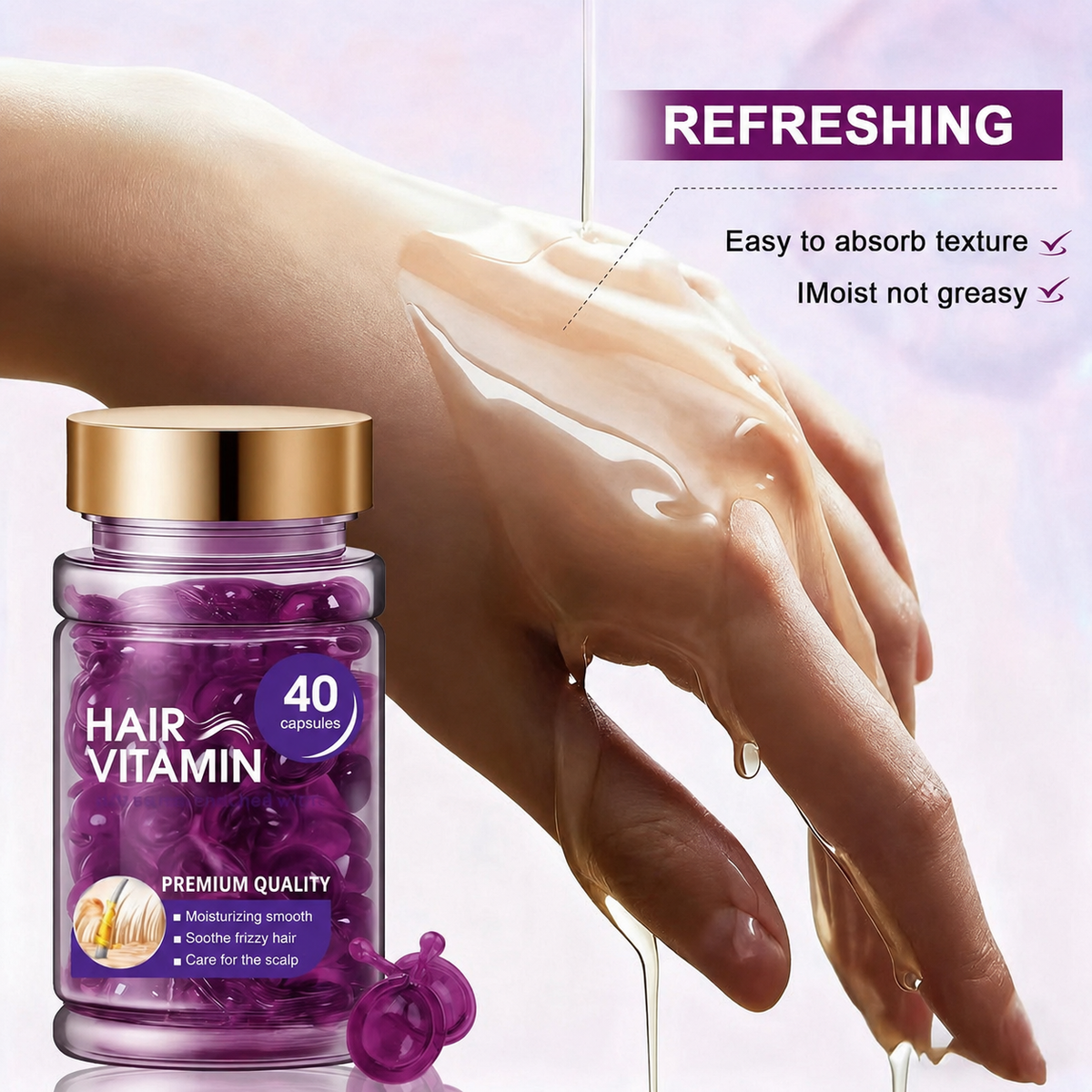 Lightweight hair serum texture