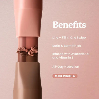 DoubleDown Lip Definer - 2-in-1 Lip Liner & Balm